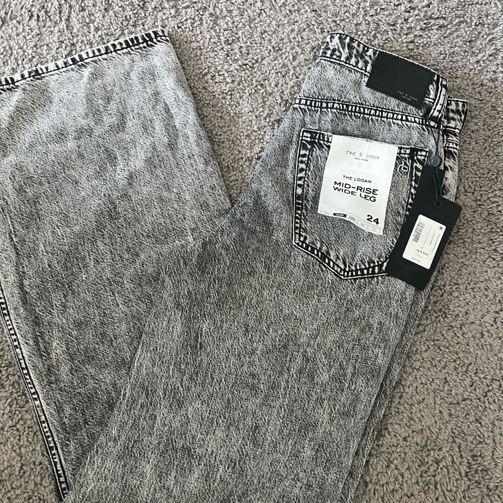 Rag & Bone Gray Straight Jeans